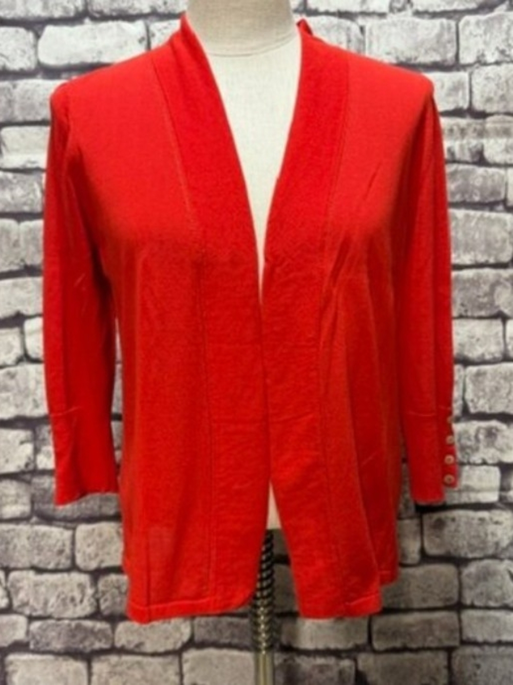 Chico's Bright Red Blazer /Cardigan Sz 1 Sz M